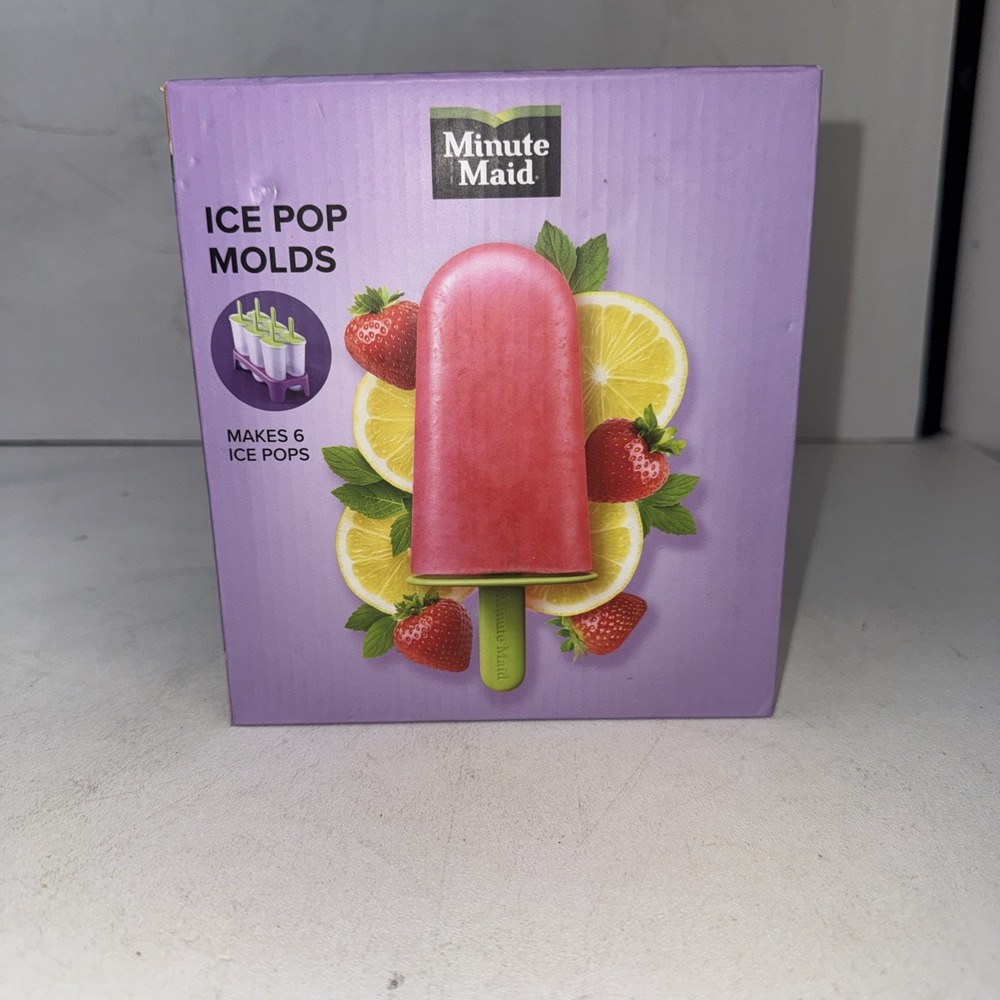 Minute Maid Ice Pop Molds Makes 6 Ice Pops Green Handle Plastic Sealed‎